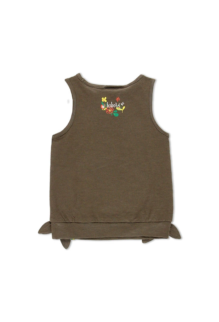 T-Shirt tricot flame à bretelles pour fille