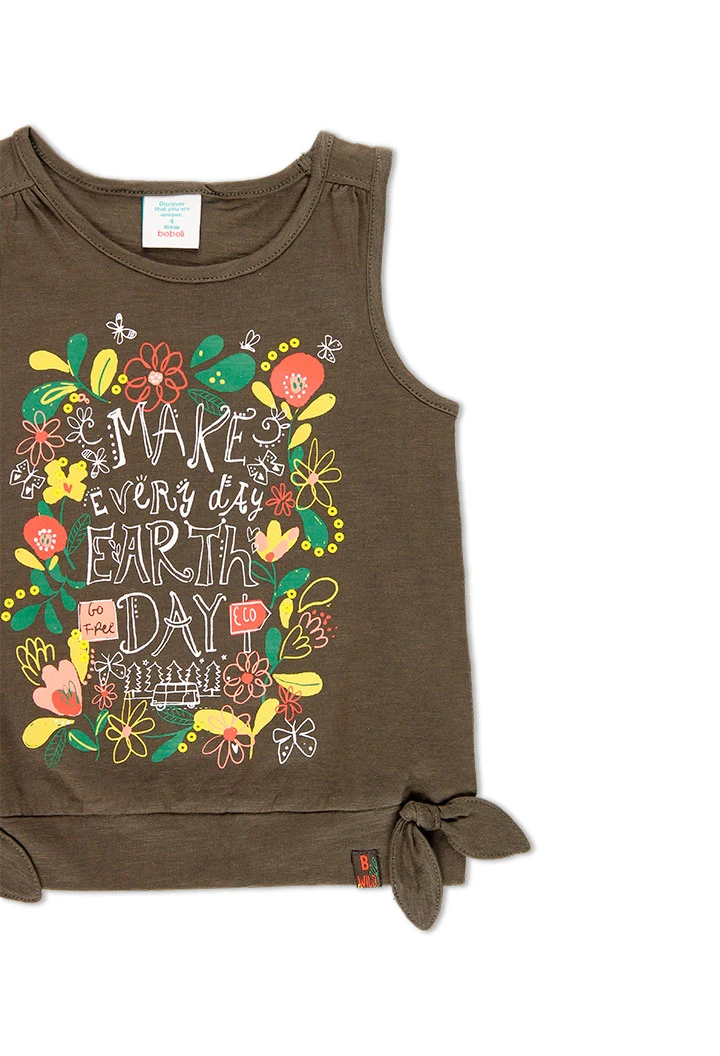 T-Shirt tricot flame à bretelles pour fille