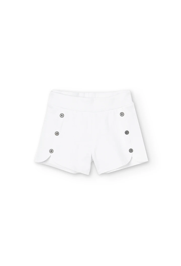Short felpa con botones de niña