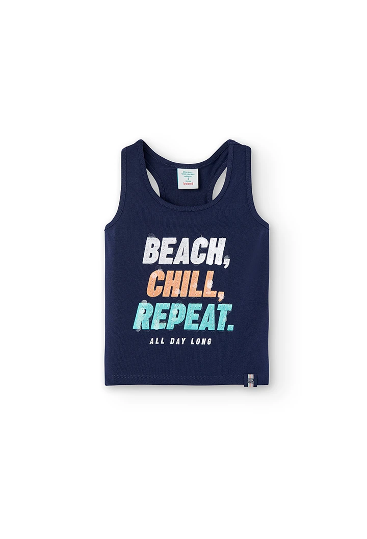 Camiseta punto elástico "all day long" de niña