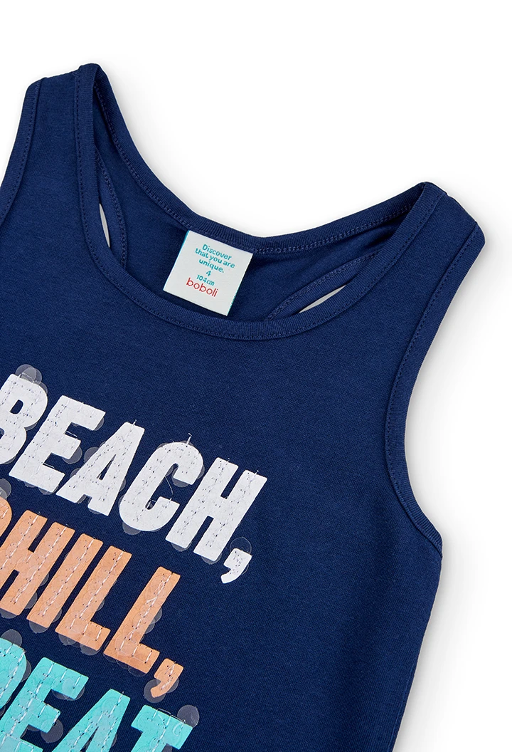 Camiseta punto elástico "all day long" de niña
