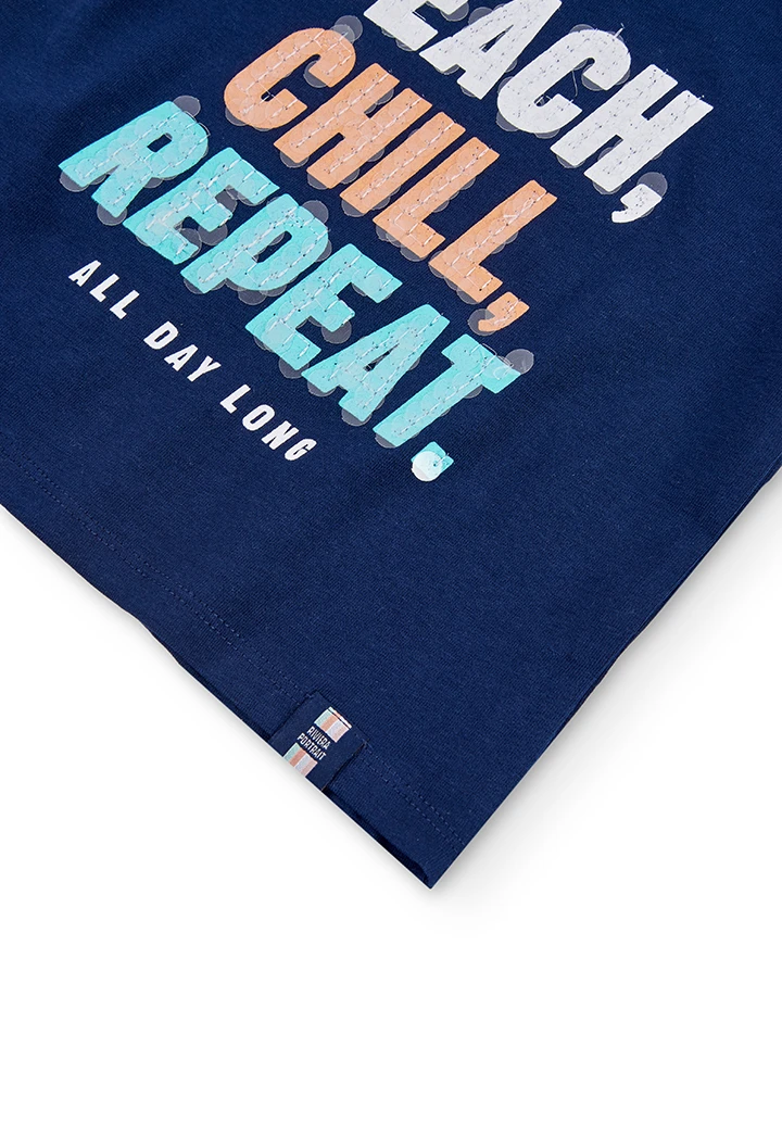 Camiseta punto elástico "all day long" de niña