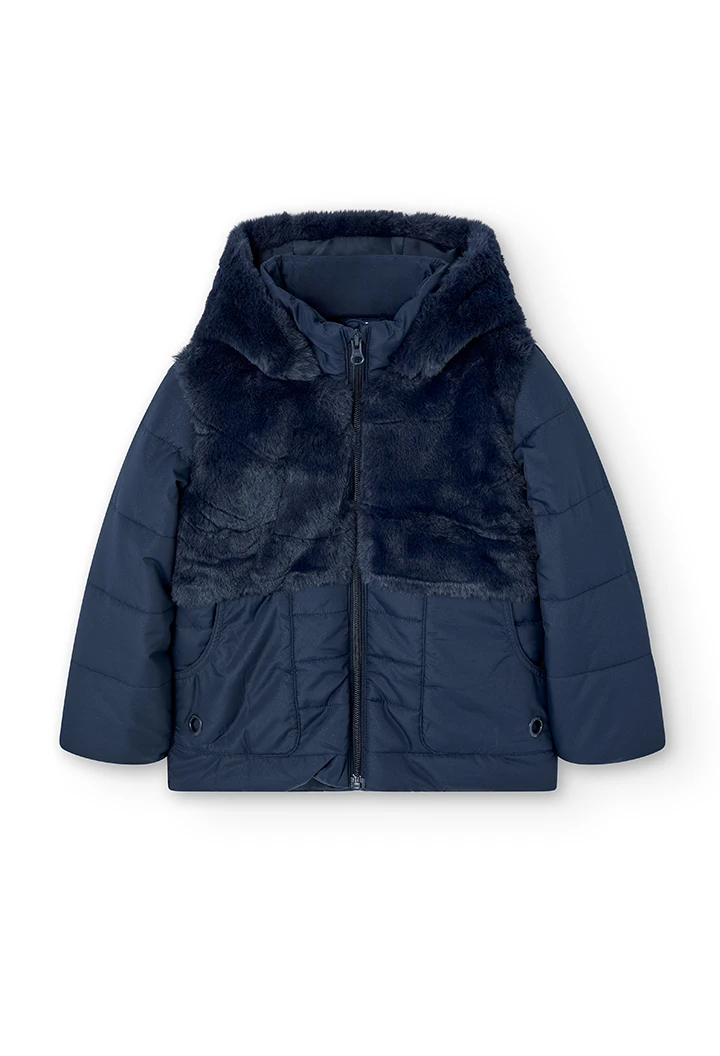 Parka en toile technique pour fille