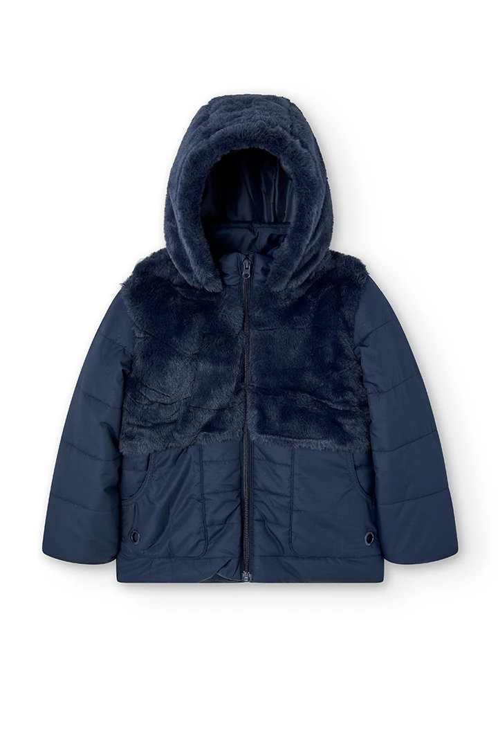 Parka en toile technique pour fille