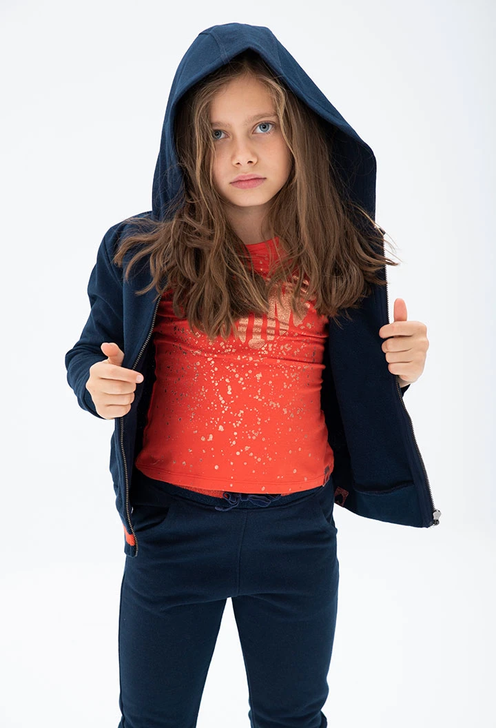 Veste en molleton à capuche pour fille