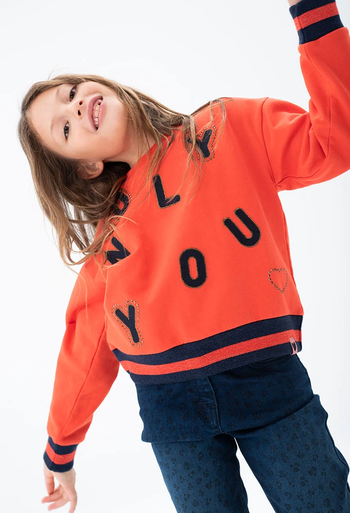 Sweat en molleton "lettres" pour fille
