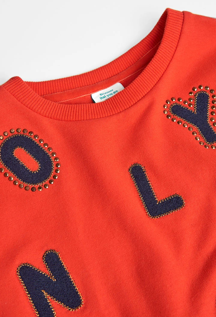 Sweat en molleton "lettres" pour fille