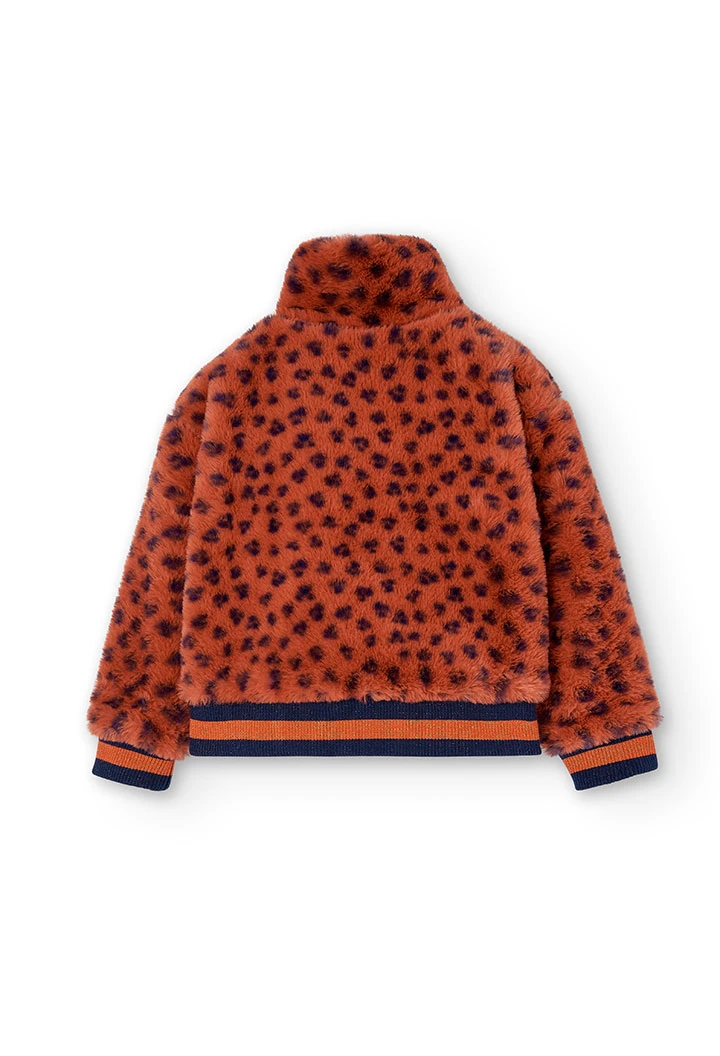 Veste simili fourrure imprimé pour fille