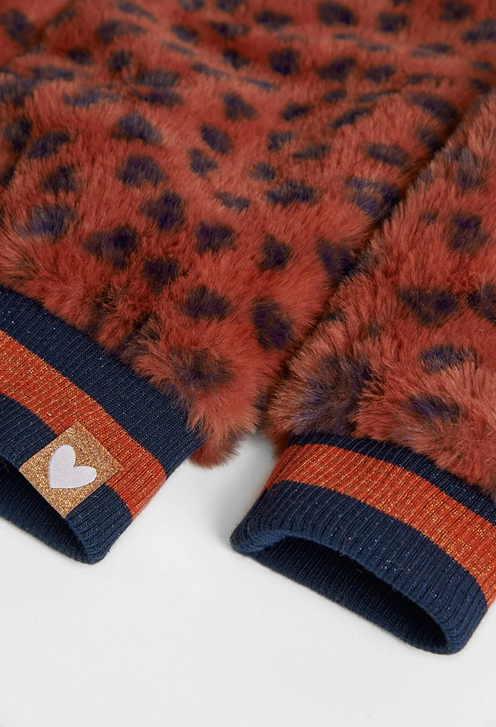 Veste simili fourrure imprimé pour fille
