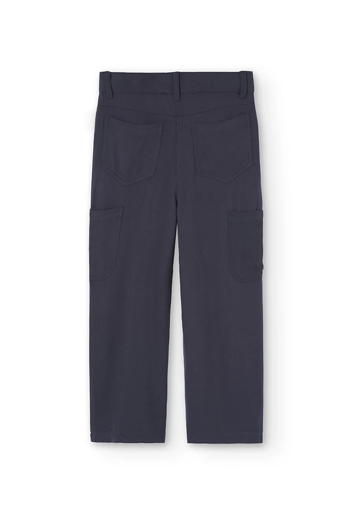 Pantalon fille en viscose, gris