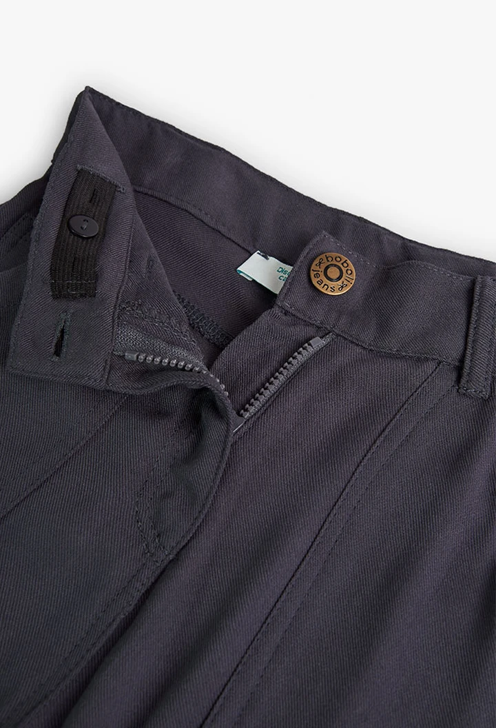 Pantalon fille en viscose, gris