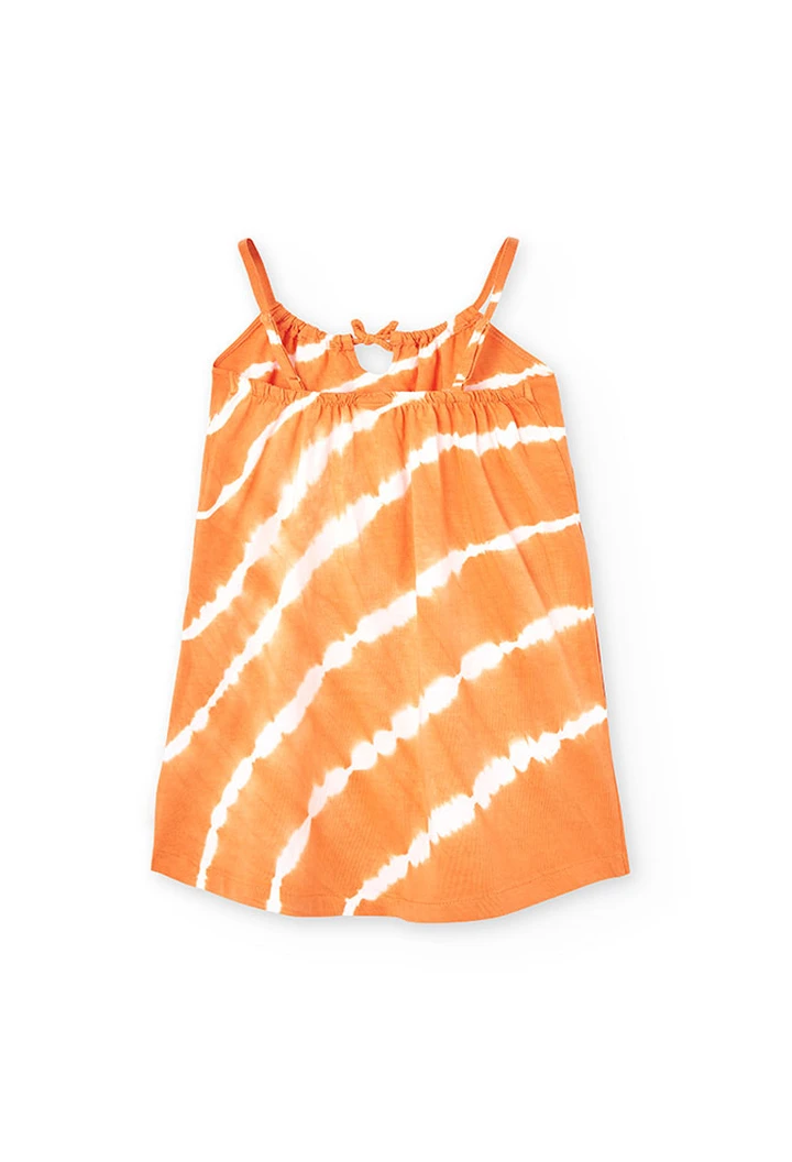 Robe tricotée à bretelles pour bébé fille en orange