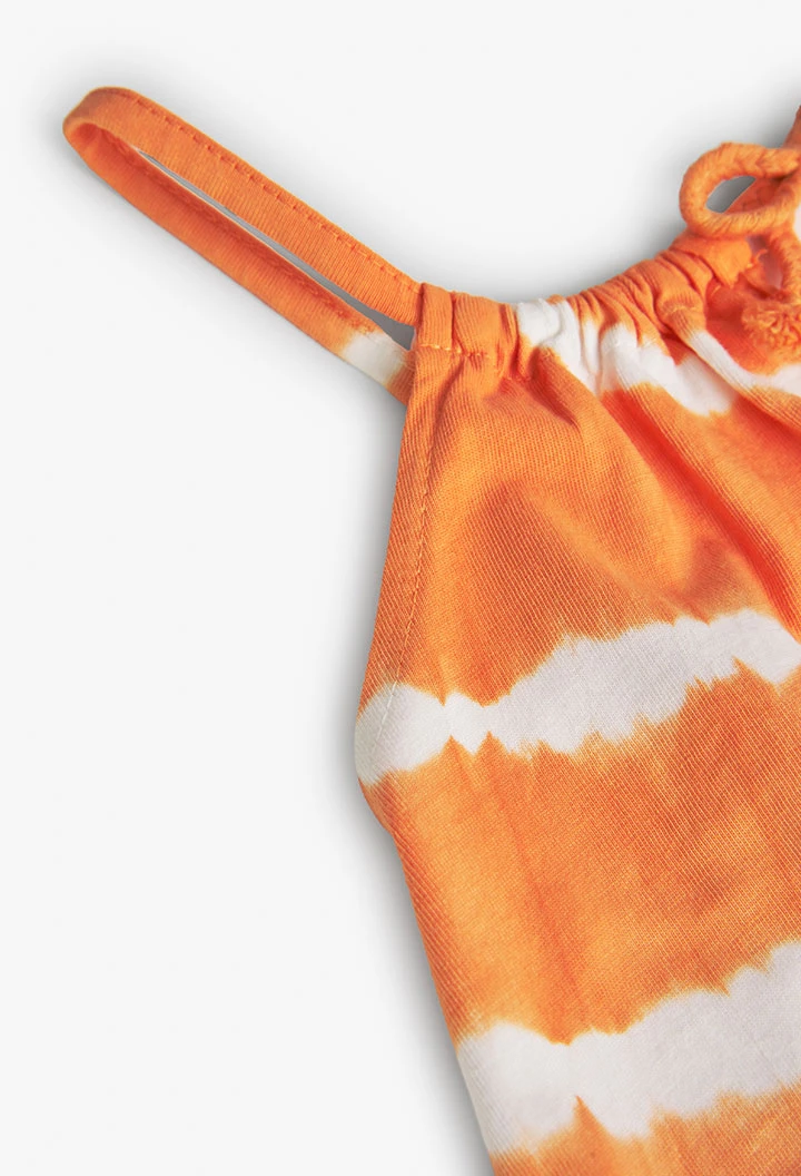Strick-Kleid mit Trägern, für Mädchen, in  Orange