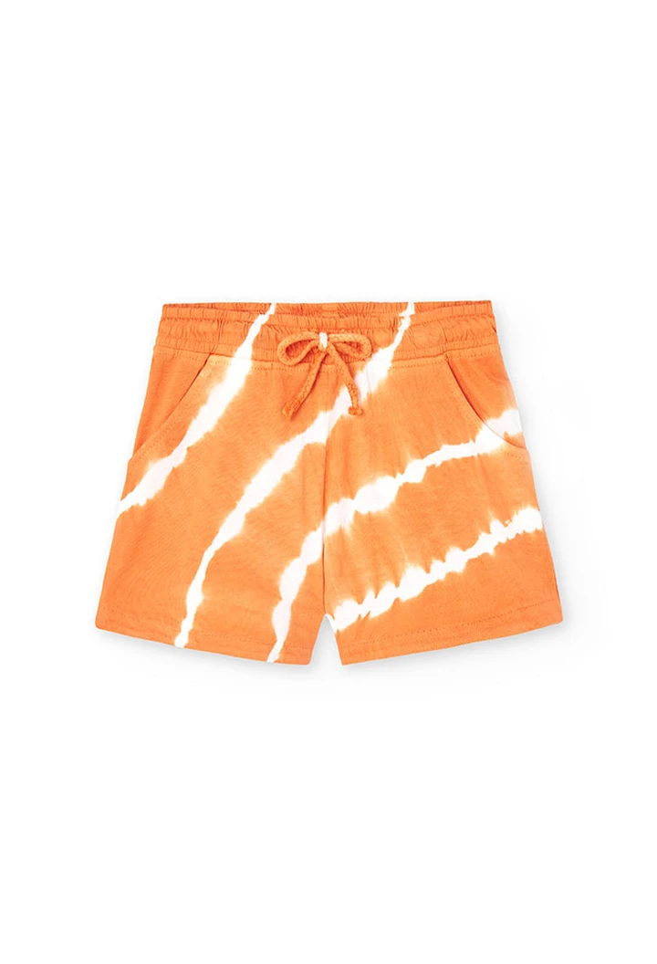 Short tricoté fille, orange