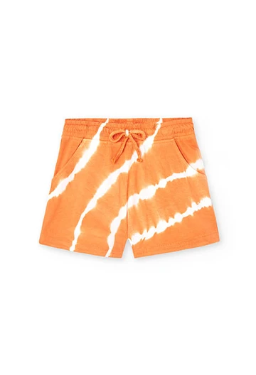 Pantaloncini in jersey da bambina arancioni