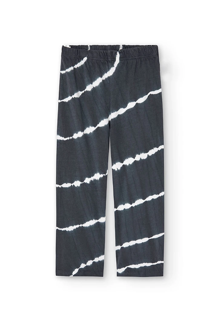 Pantalon tricoté gris pour fille