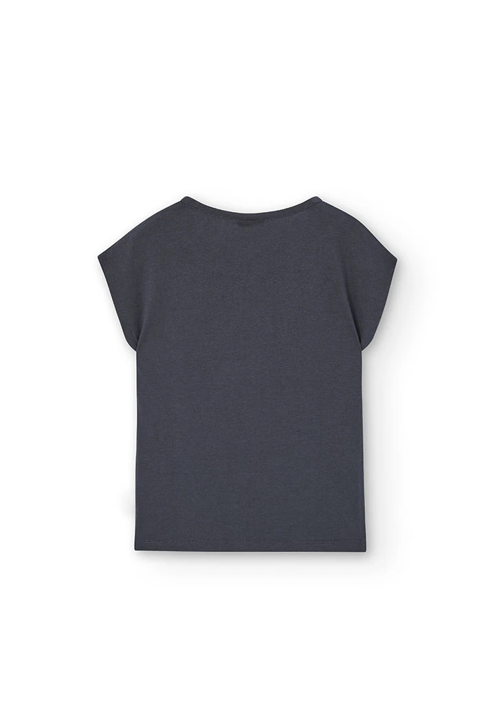 Strick-Shirt für Mädchen in Farbe Grau