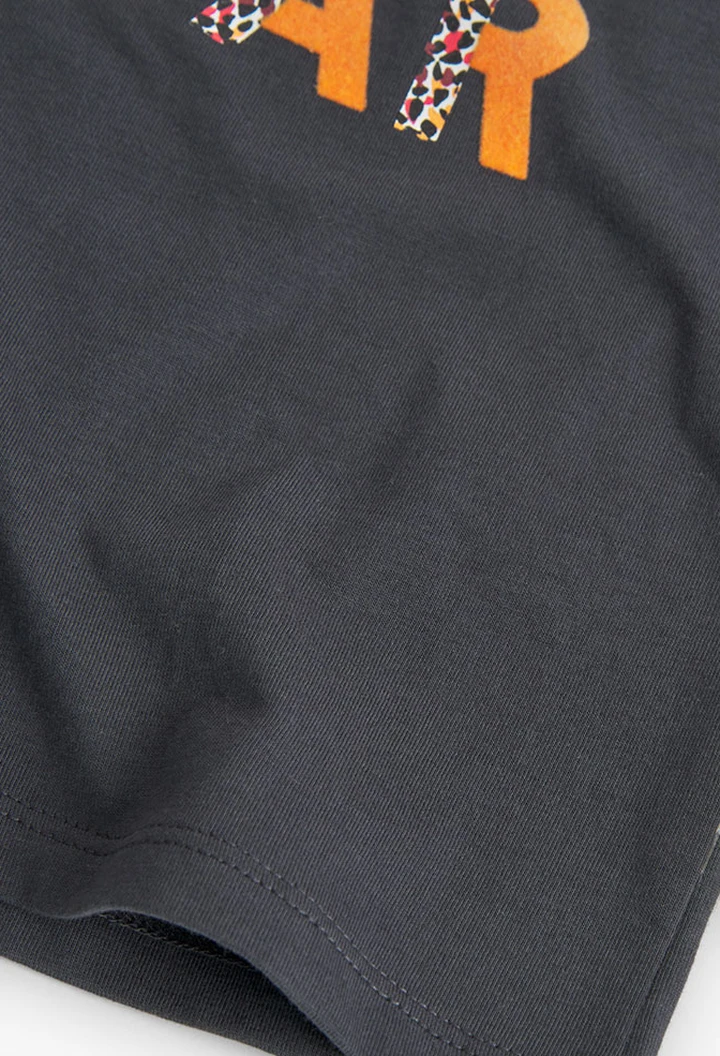 T-shirt tricoté pour fille en gris