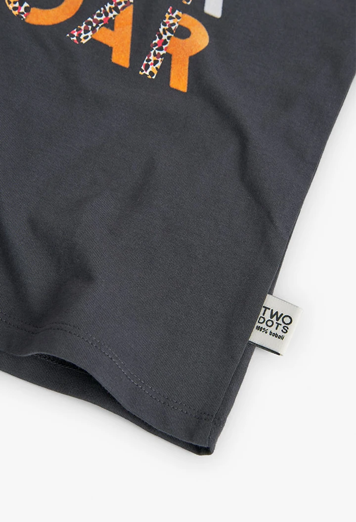 T-shirt tricoté pour fille en gris