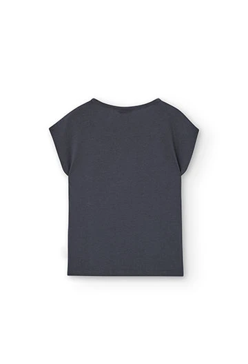 T-shirt tricoté pour fille en gris