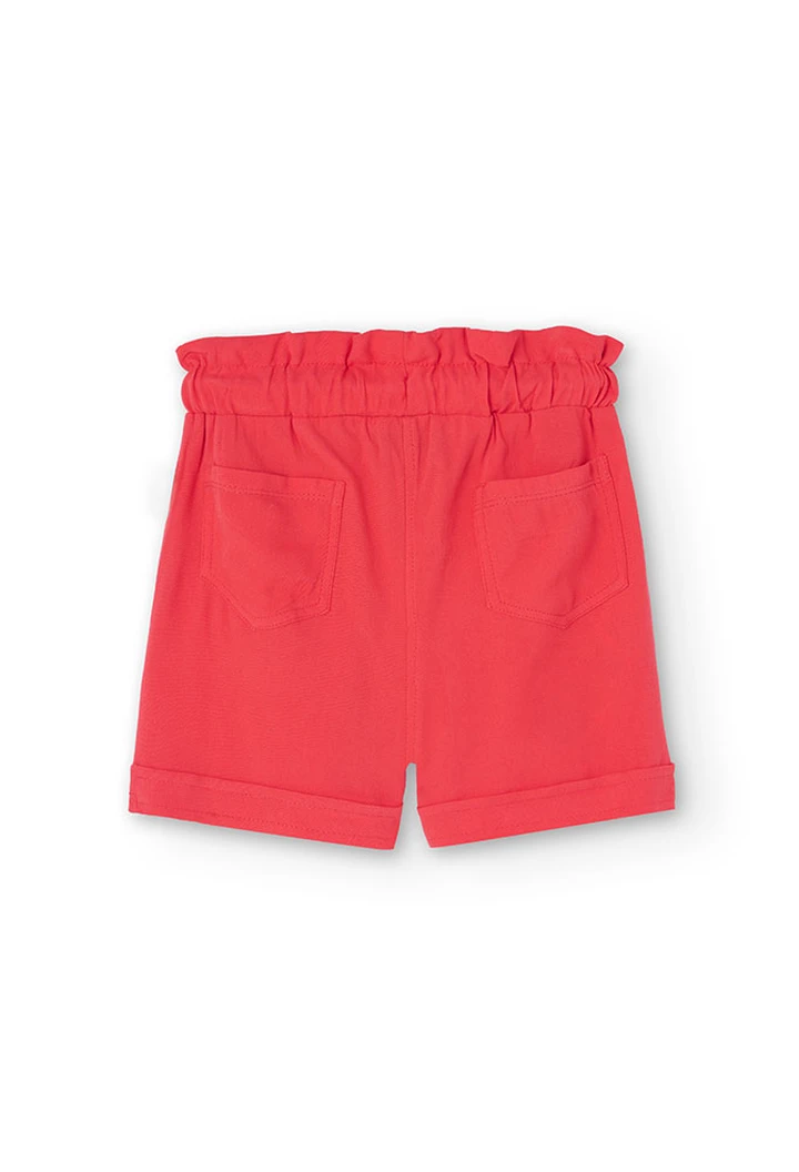 Short fille en viscose, rouge