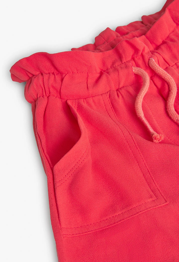 Viskose-Shorts für Mädchen in Farbe Rot