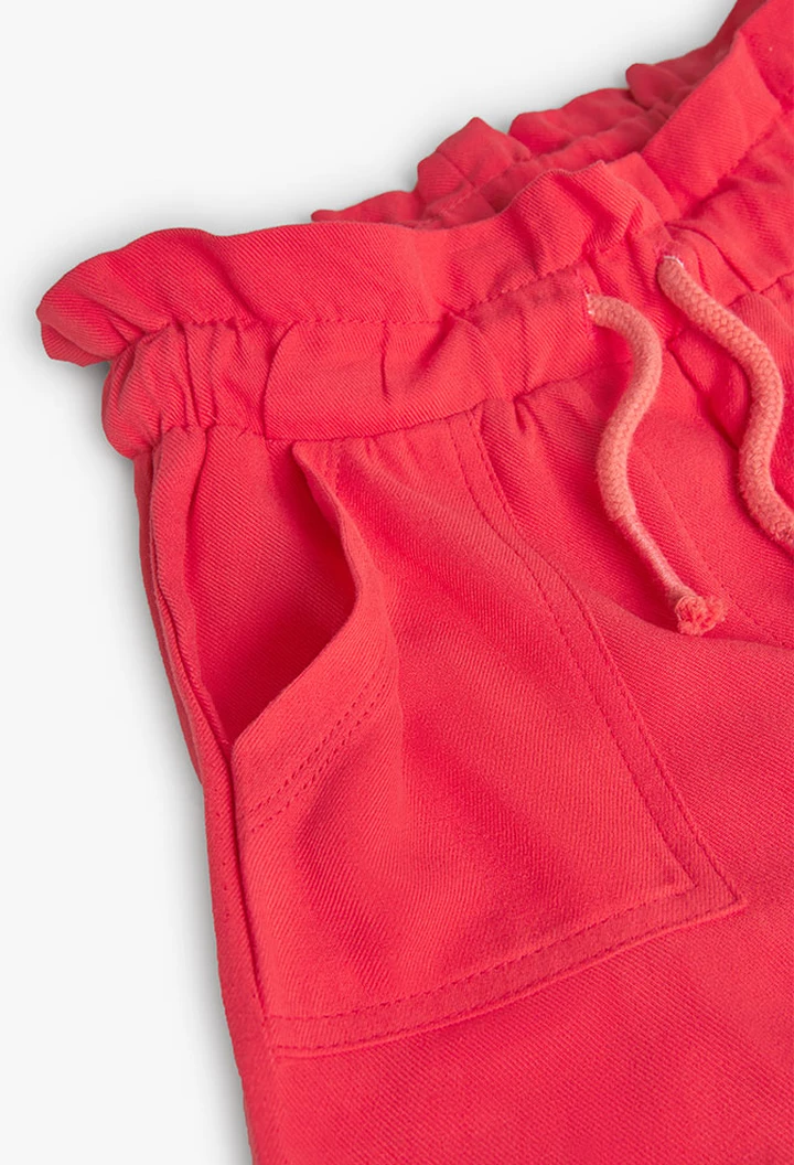 Short fille en viscose, rouge