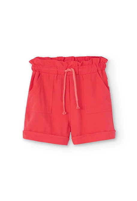 Girl's red viscose shorts
