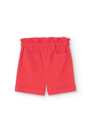 Pantalons curts de viscosa de nena en vermell