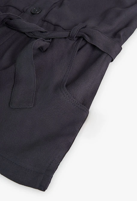 Girl's grey viscose strap jumpsuit