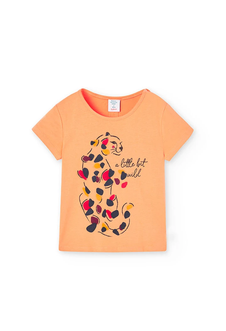 T-shirt tricoté pour fille en orange