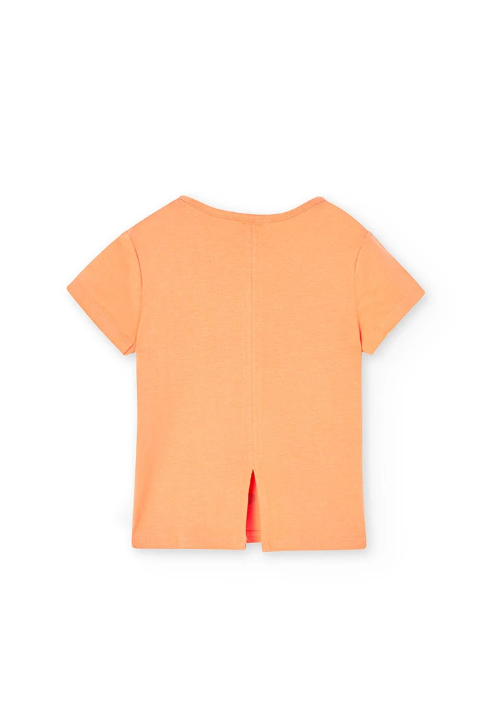 T-shirt tricoté pour fille en orange