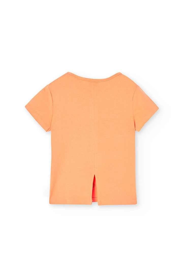 T-shirt tricoté pour fille en orange