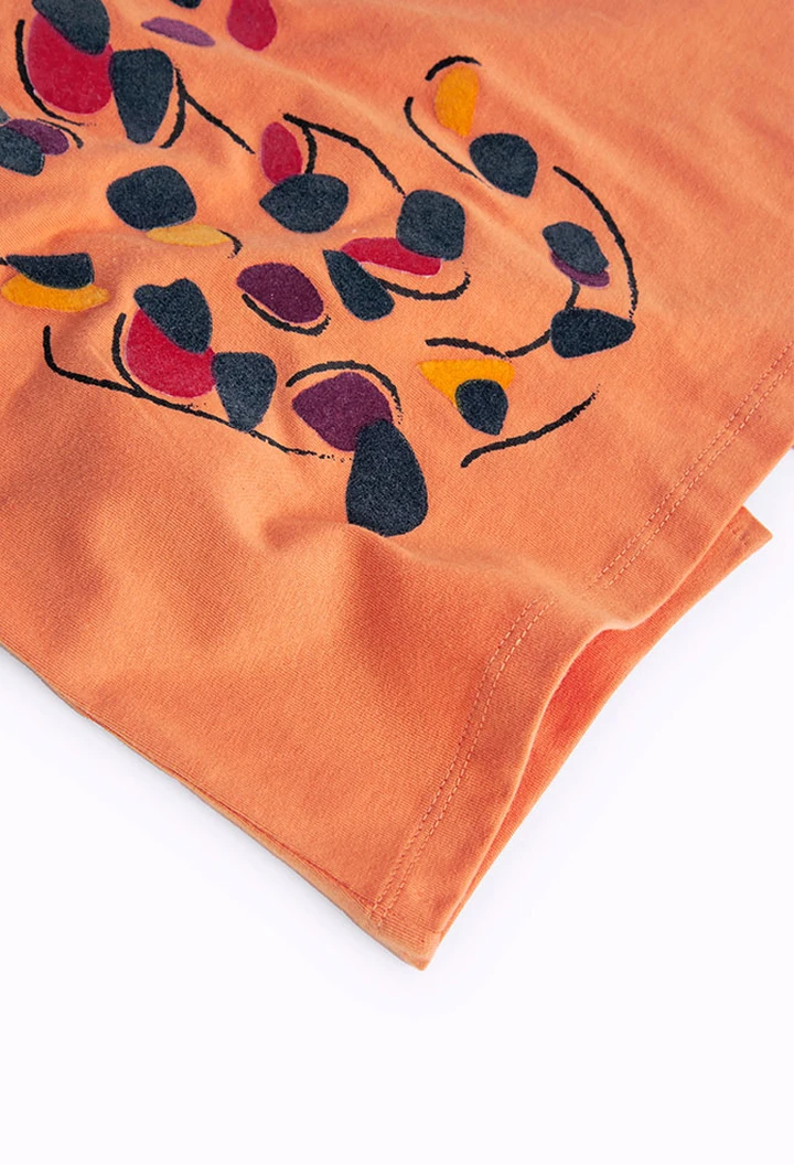 T-shirt tricoté pour fille en orange