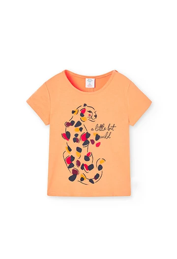 Girl\'s orange knit t-shirt