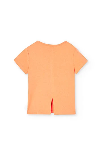 Camisola de malha de menina em laranja