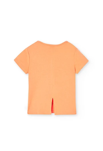 Maglietta in jersey da bambina arancione