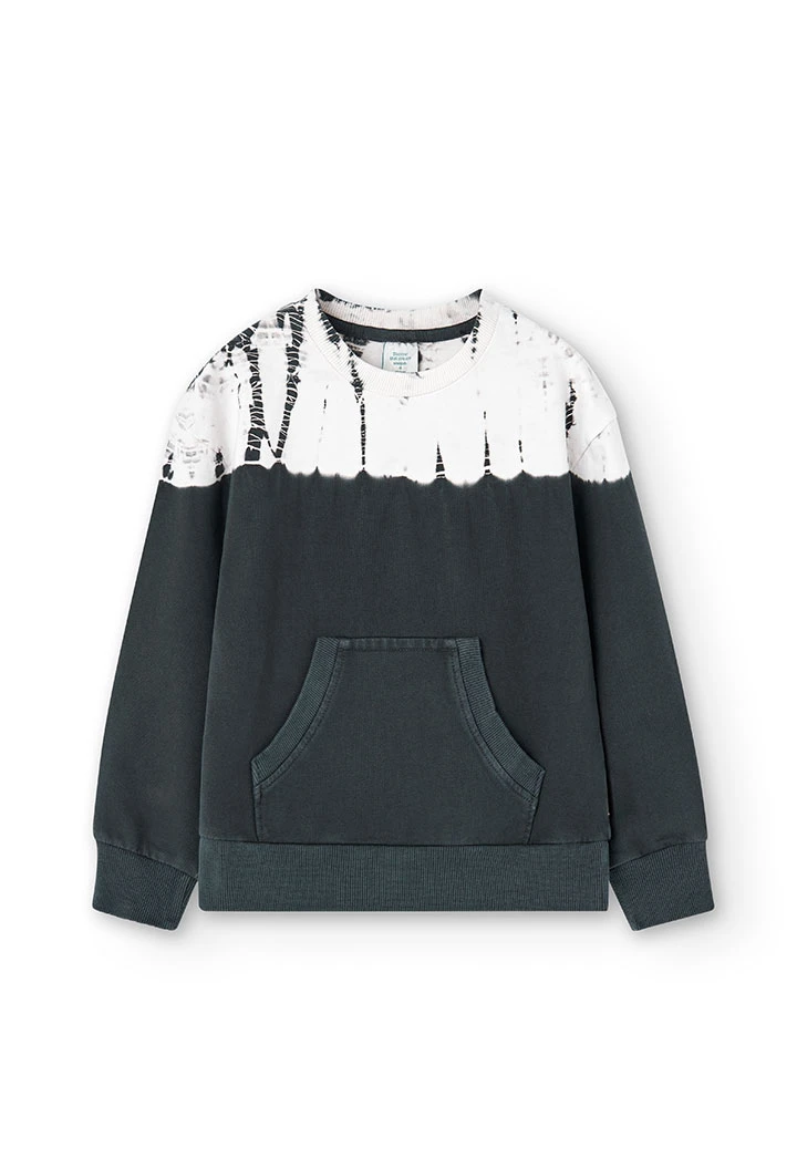 Fleece-Sweatshirt für Mädchen, in Farbe Grau