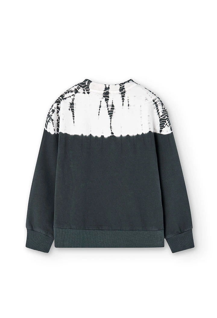 Fleece-Sweatshirt für Mädchen, in Farbe Grau