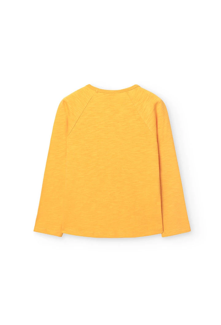 Maglietta di maglia per bambina in giallo