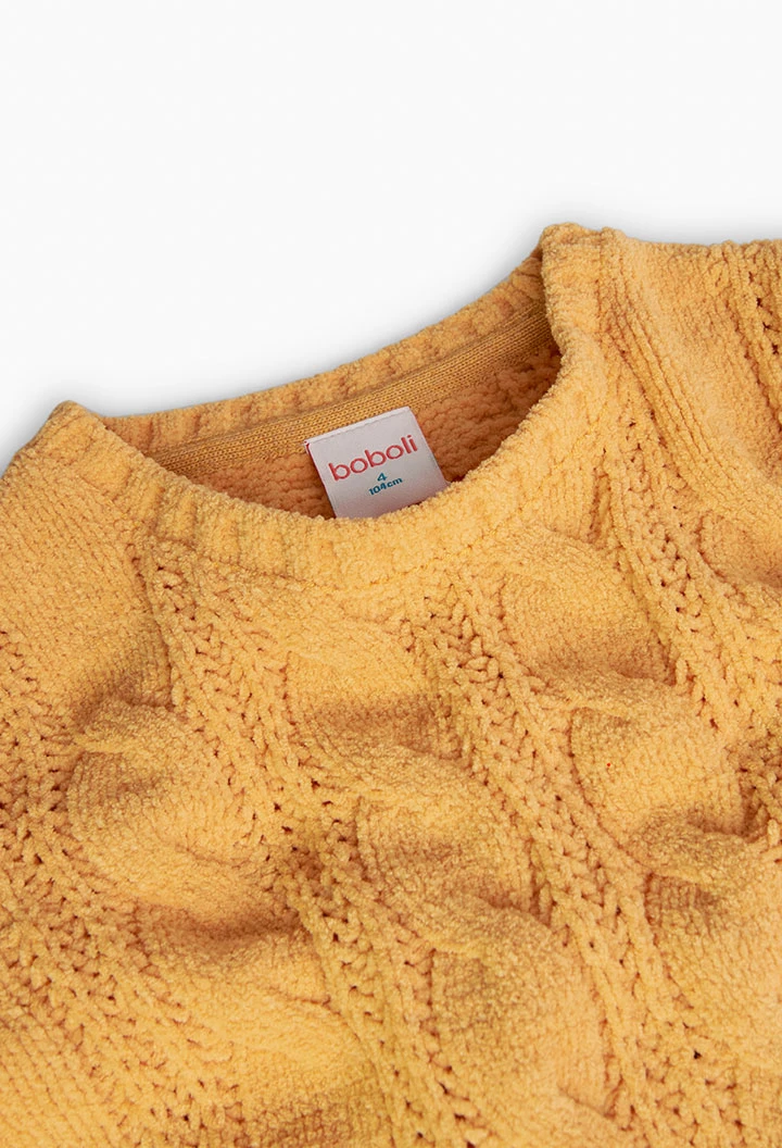 Robe en tricot pour fille en jaune