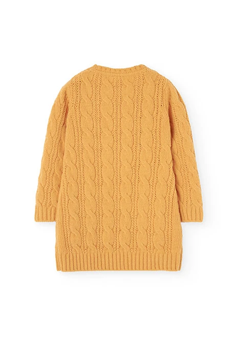 Robe en tricot pour fille en jaune