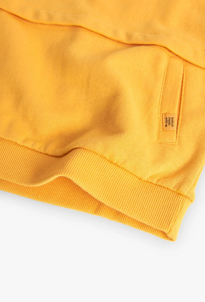 Sweatshirt de algodão para menina em amarelo