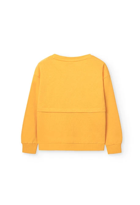 Sweat en coton pour fille en jaune