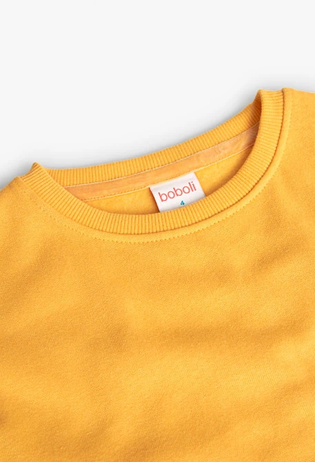 Cotton sweatshirt for girl in yellow