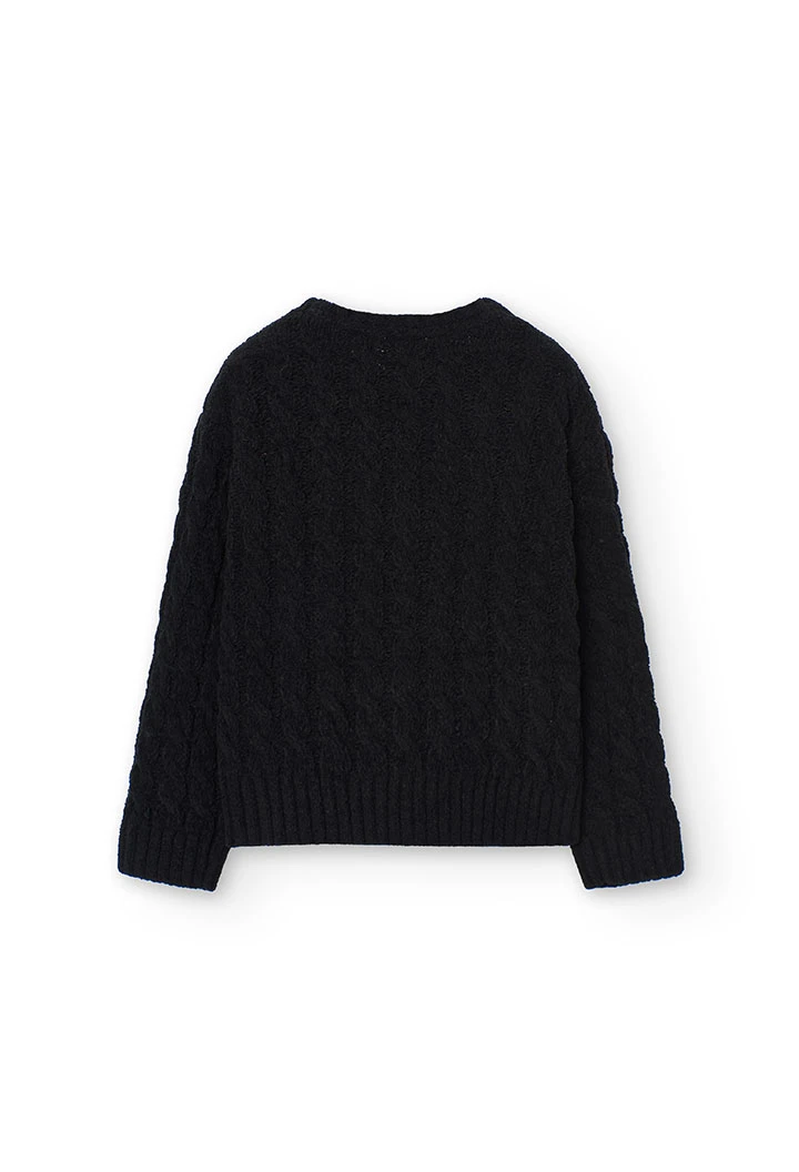 Cotton jumper for girl in black