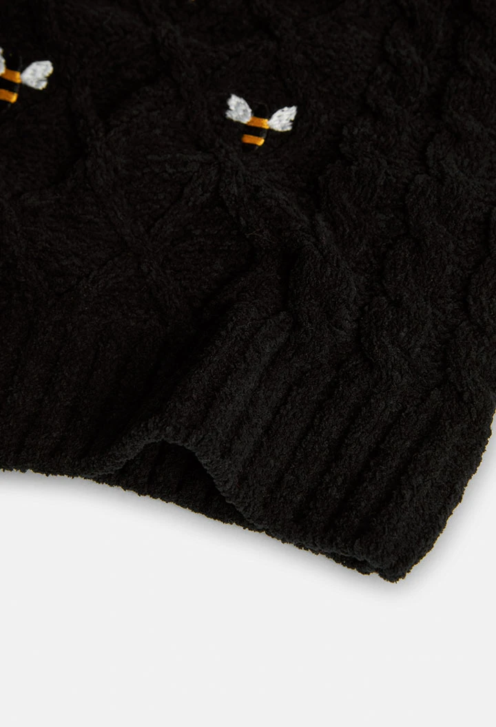 Maglione di cotone per bambina in nero