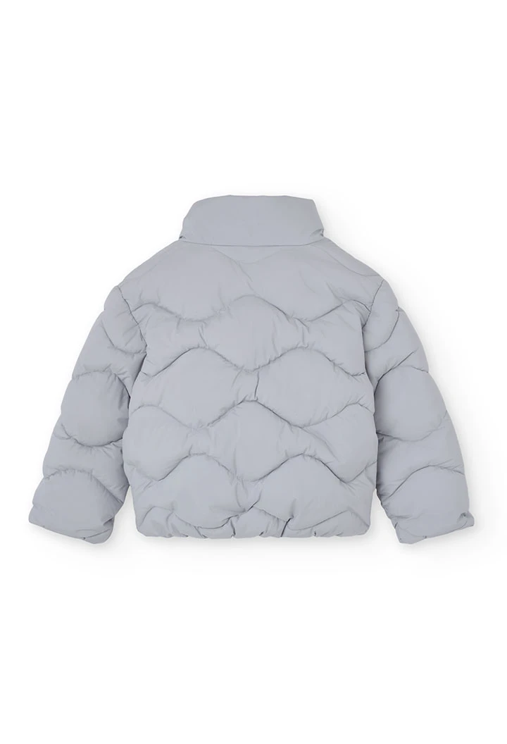 Parka fille tissu technique gris