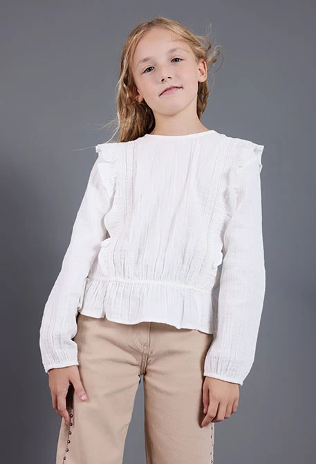 Blouse blanche pour fille