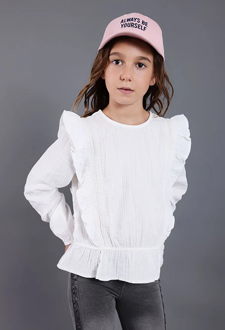 Blusa de menina branca